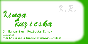 kinga ruzicska business card